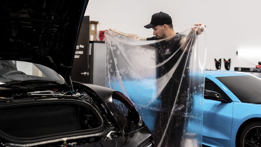 Ceramic Pro Kavaca paint protection film (PPF) installation on a luxury vehicle at Wrap Royale in Orlando FL for premium exotic car protection