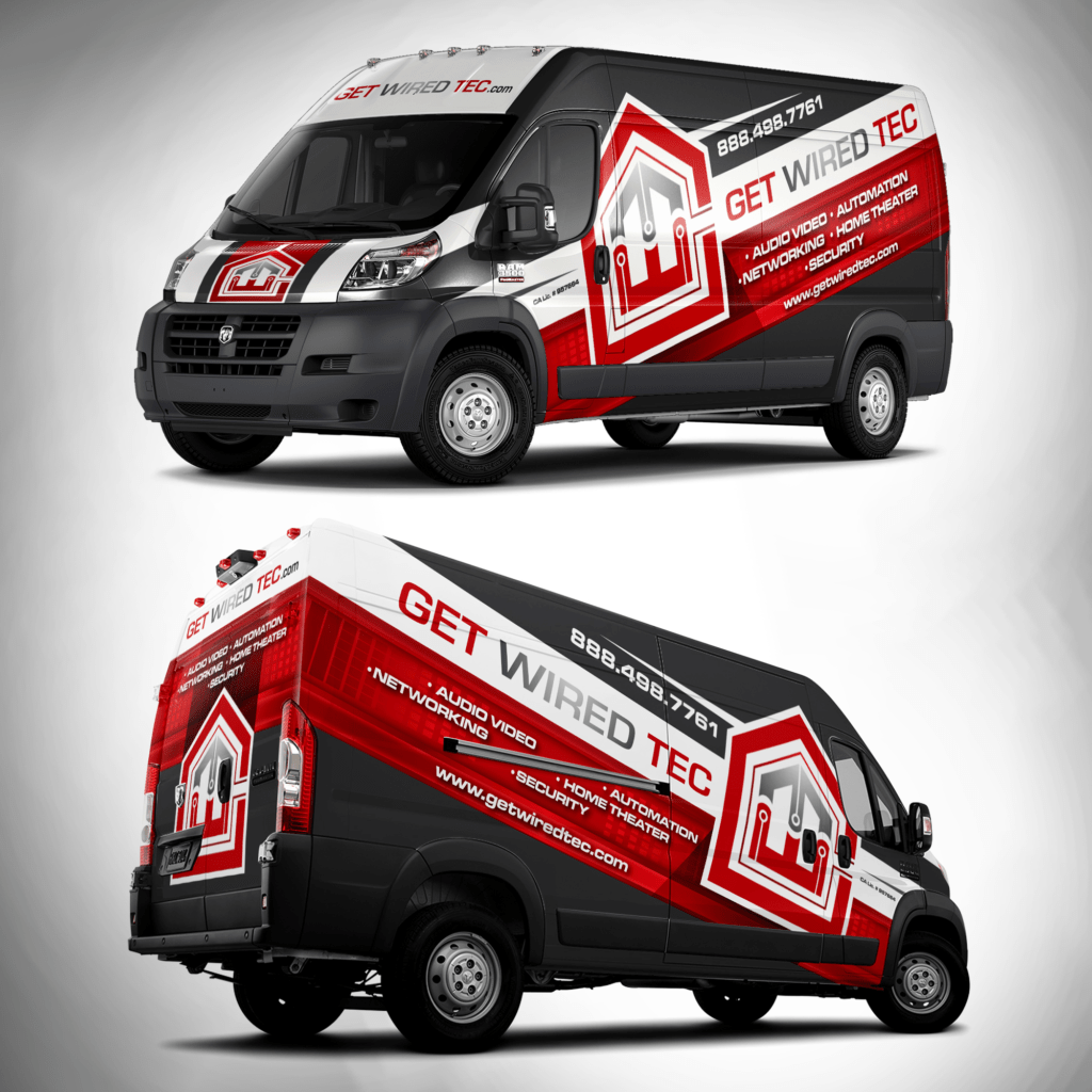fleet commercial van wraps Orlando FL multiple branded advertising vans by Wrap Royale vehicle wrap installation for business branding